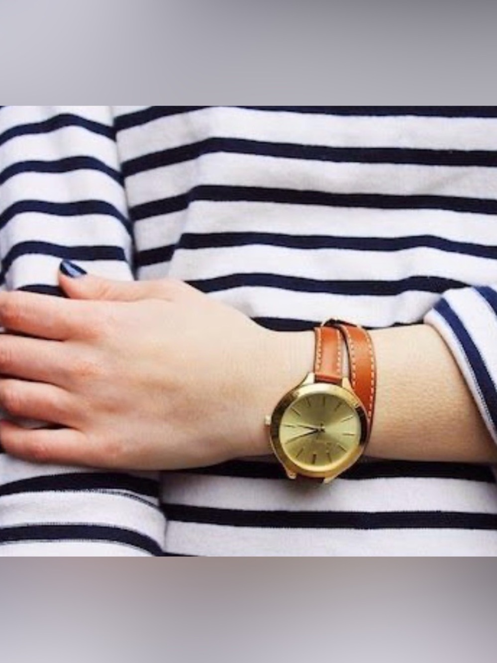 Michael Kors MK2256 Slim Runway Gold Double Wrap Leather Watch